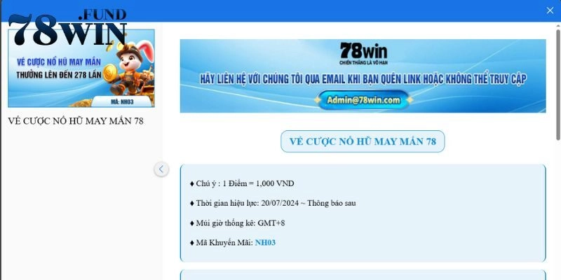 Ưu đãi “vé cược nổ hũ may mắn 78”